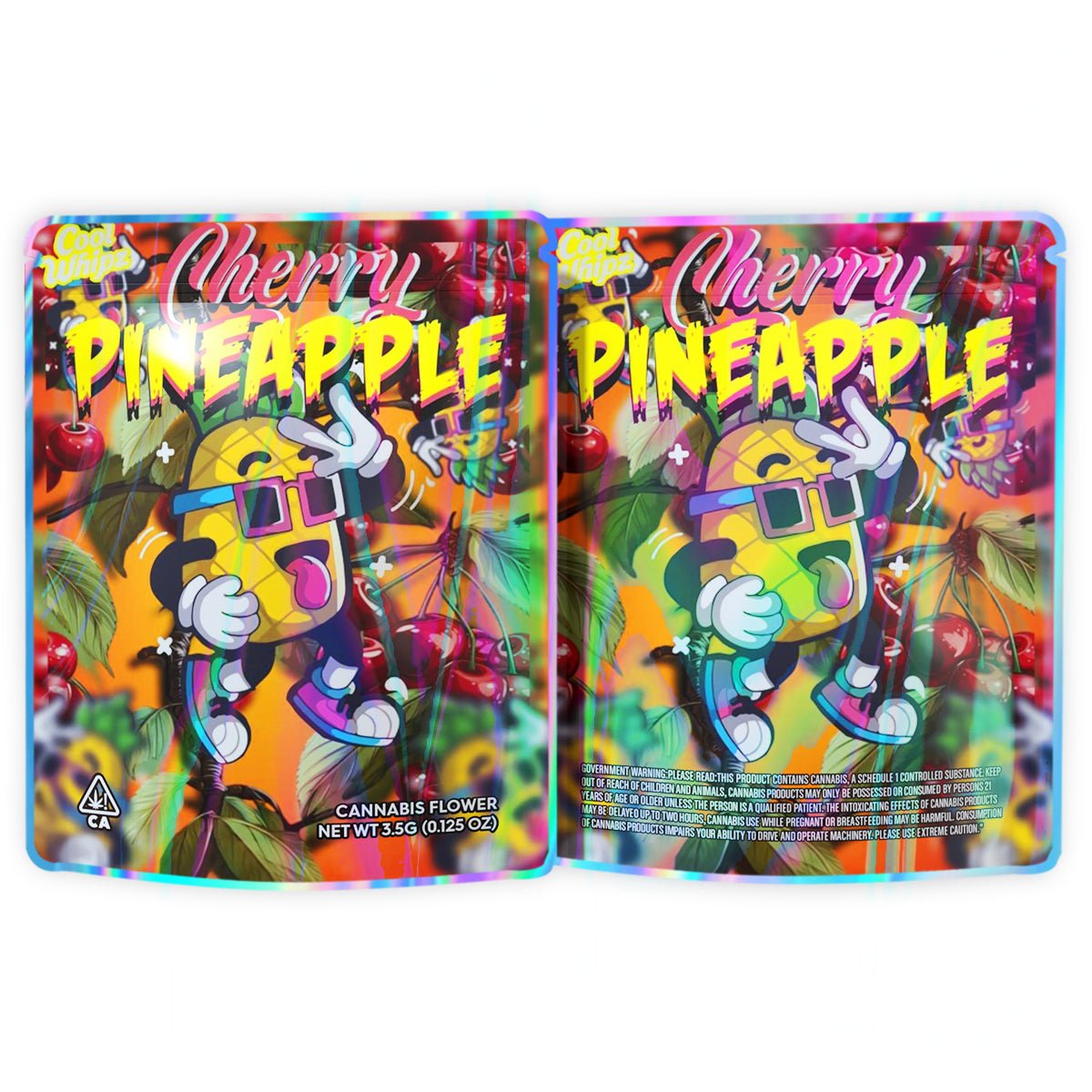 Cherry Pineapple Cannabis 3.5G Mylar Bags