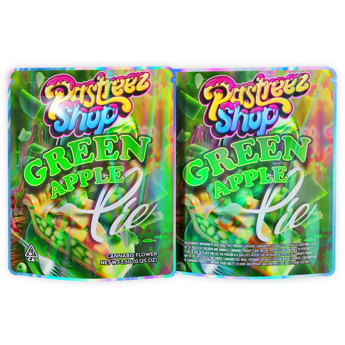 Green Apple 3.5G Mylar Bags