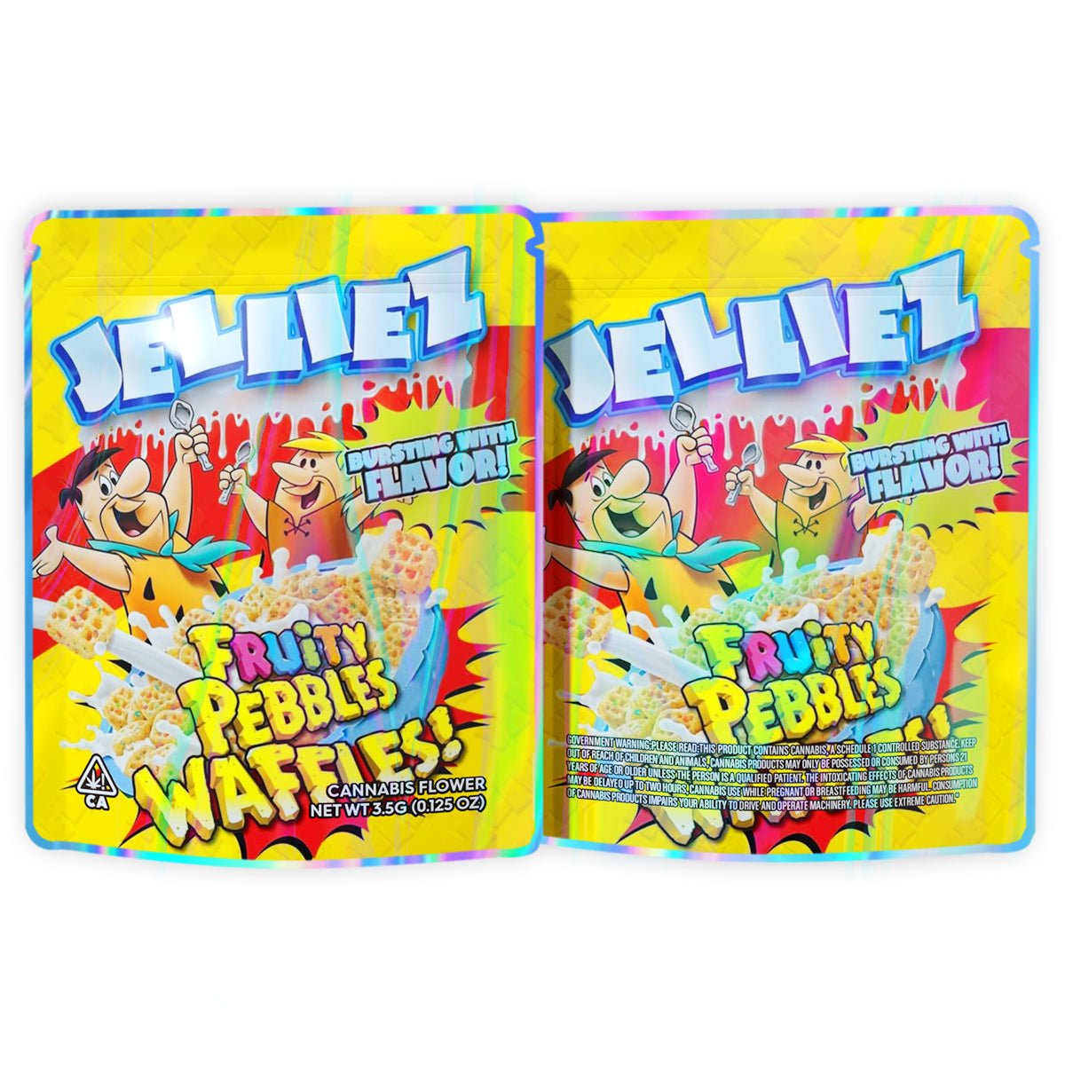 Jelliez Bursting With Flavor Waffles 3.5G Mylar Bags