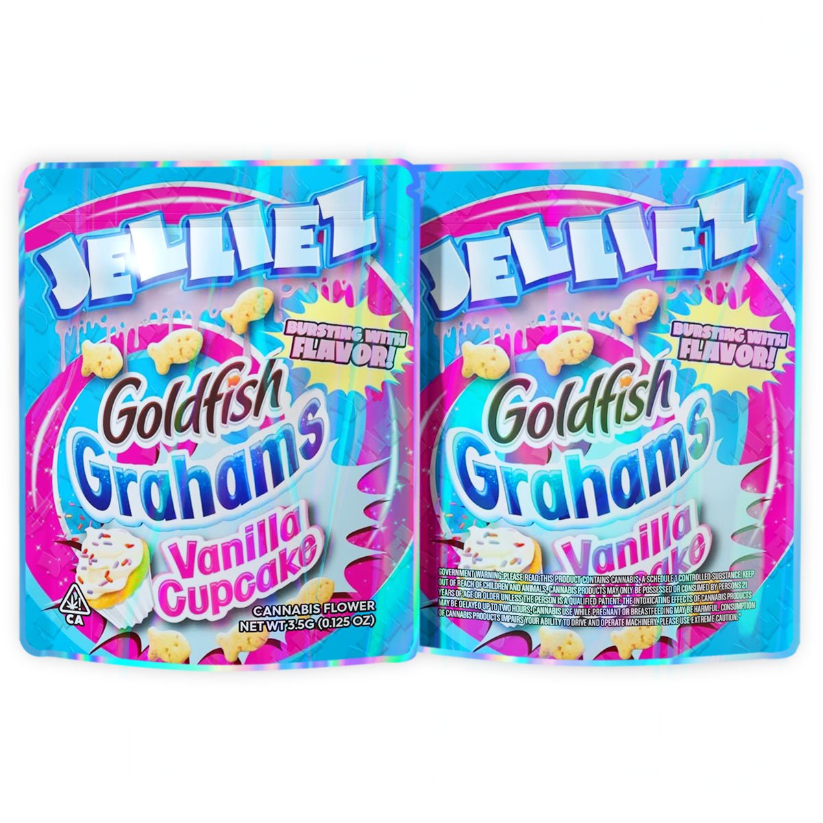 Jelliez Bursting With Flavor Vanilla Cupcake 3.5G Mylar Bags