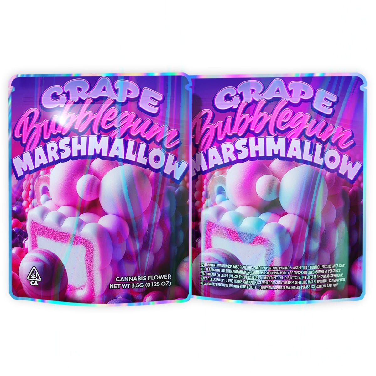 Grape Bubblegum Marshmallow 3.5G Mylar Bags