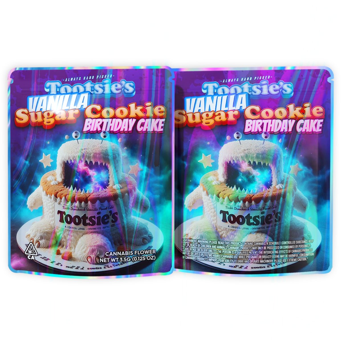 Vanilla Birthday Cake 3.5G Mylar Bags