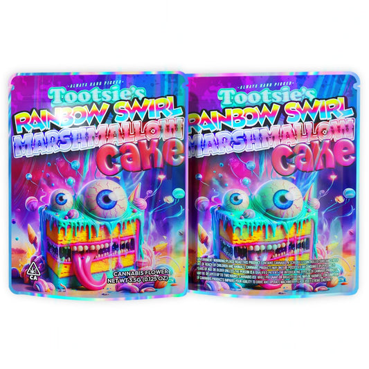 Rainbow Swirl Marshmallow Cake 3.5G Mylar Bags