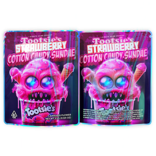 Strawberry Cotton Candy Sundae 3.5G Mylar Bags