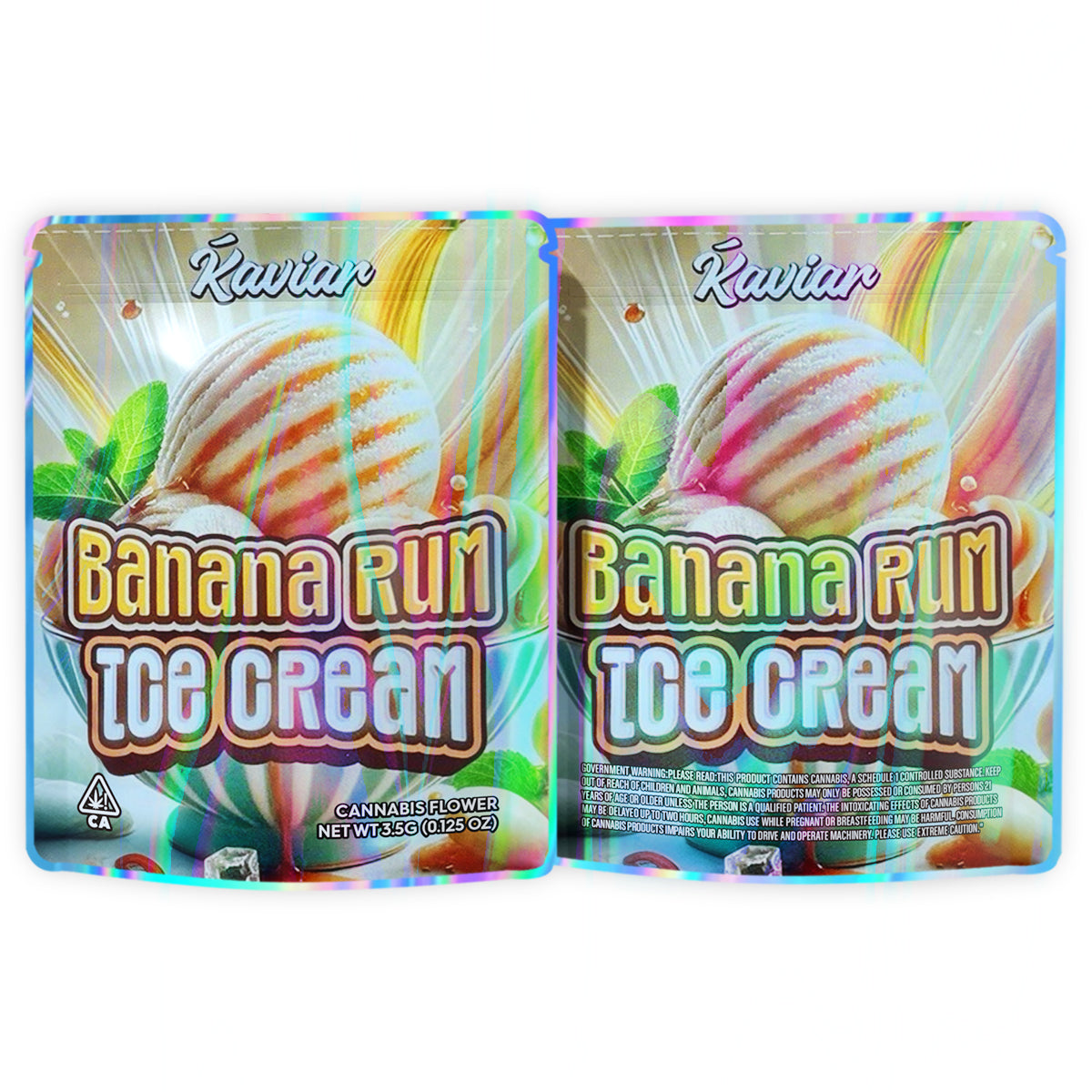 Banana Rum Ice Cream 3.5G Mylar Bags