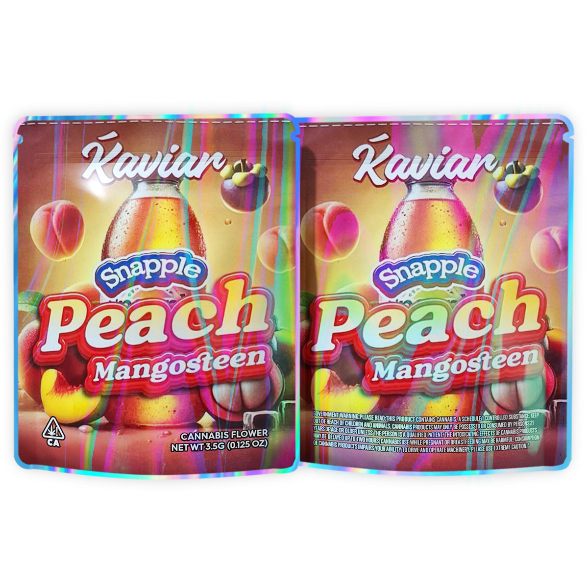 Snapple Peach Mangosteen 3.5G Mylar Bags