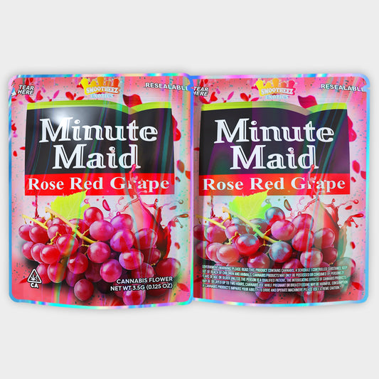 Minute Maid Rose Red Grape 3.5G Mylar Bags
