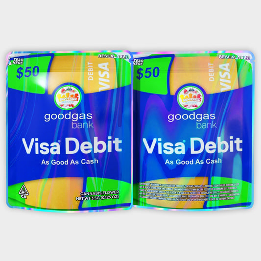 Goodgas Bank Visa Debit As Good As Cash 3.5G Mylar Bags