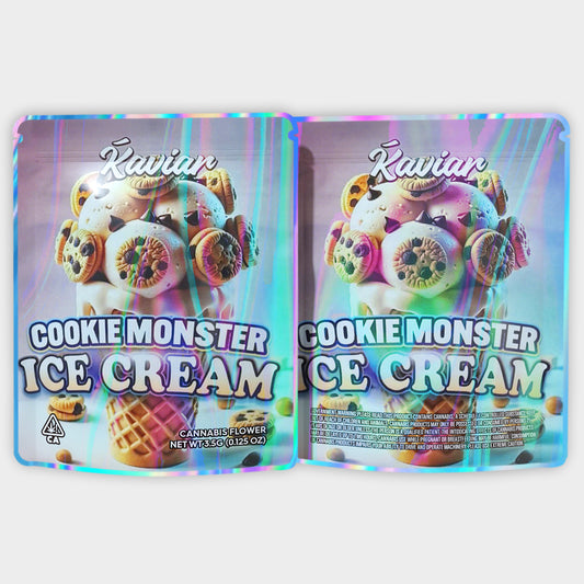 Cookie Monster Ice Cream 3.5G Mylar Bags