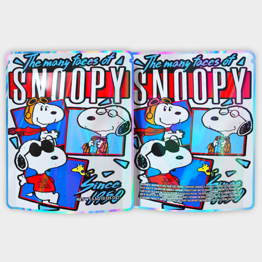 The Many Faces Of Snoopy Since 1950 3.5G Mylar Bags