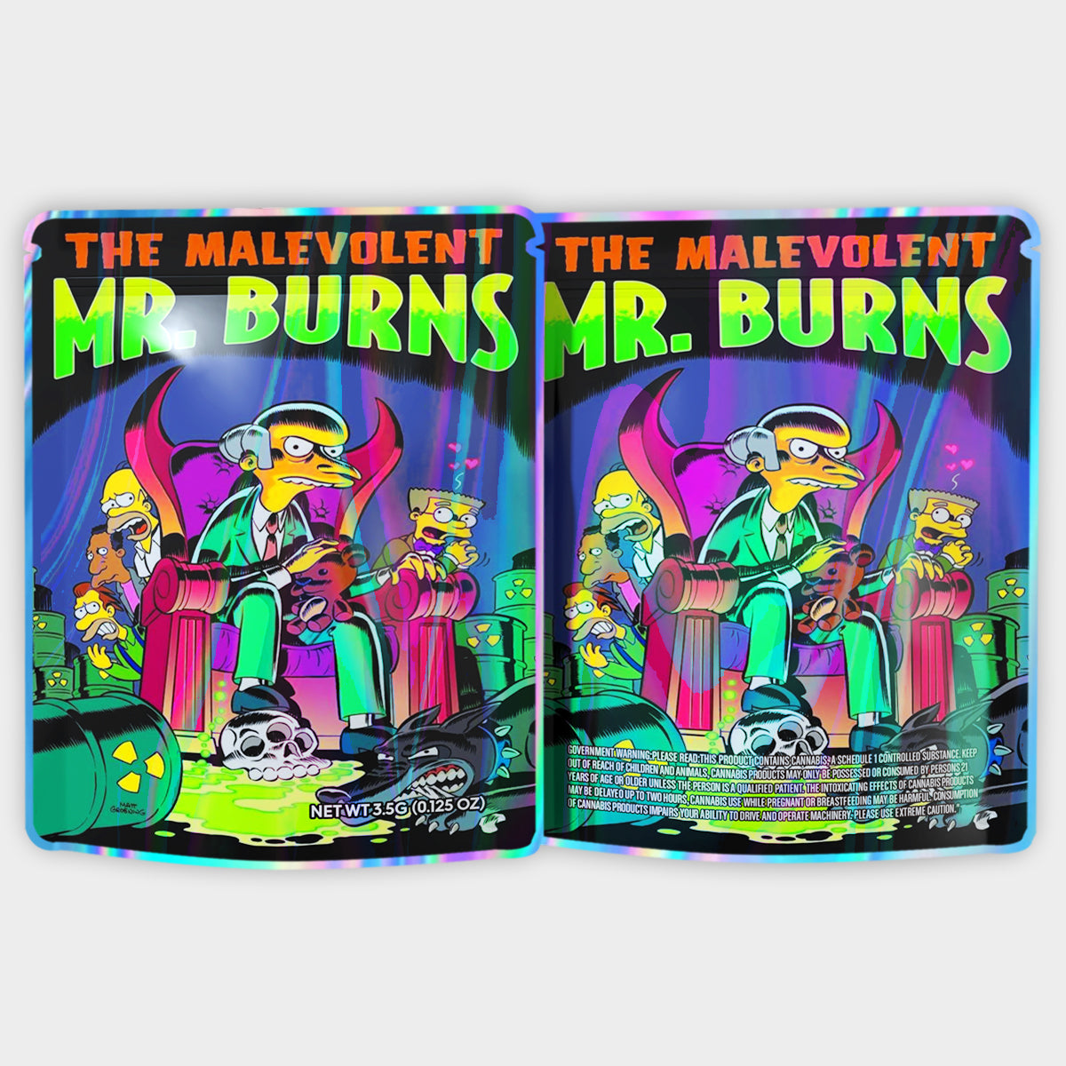 The Malevolent Mr. Burns 3.5G Mylar Bags