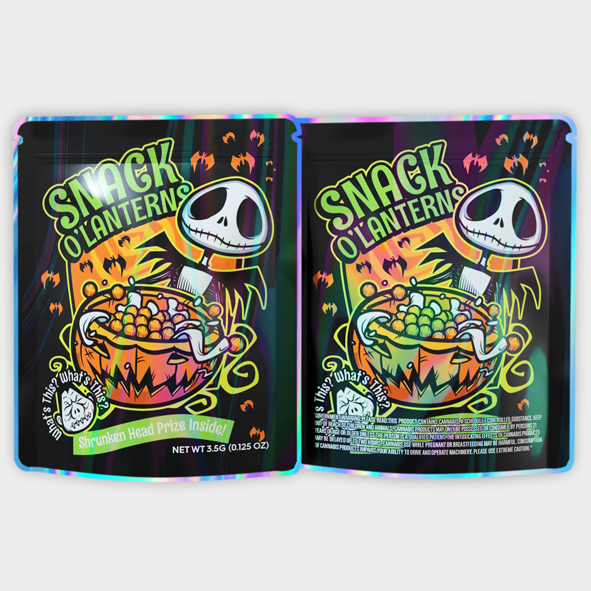 Snack O'Lanterns 3.5G Mylar Bags