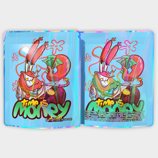 Time Money 3.5G Mylar Bags