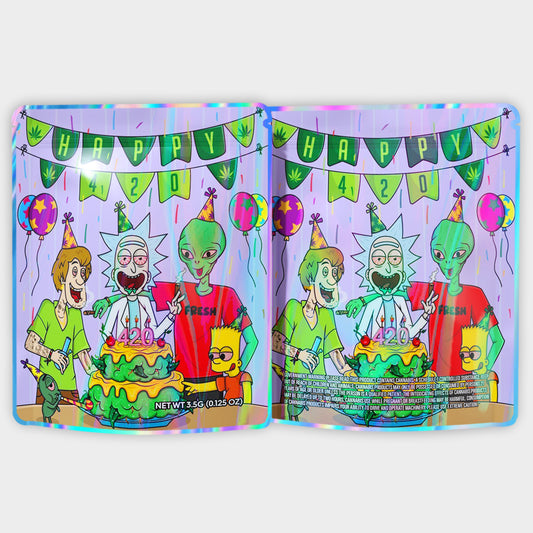 Happy 420 Fresh 3.5G Mylar Bags