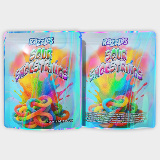 Razzles Sour Shoestrings 3.5G Mylar Bags