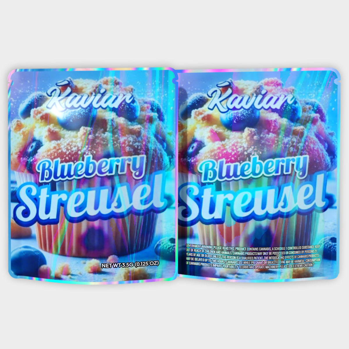 Kavian Blueberry Streusel 3.5G Mylar Bags