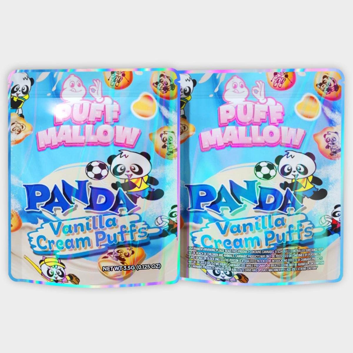 Puff Mallow Panda Vanilla Cream Puffs 3.5G Mylar Bags