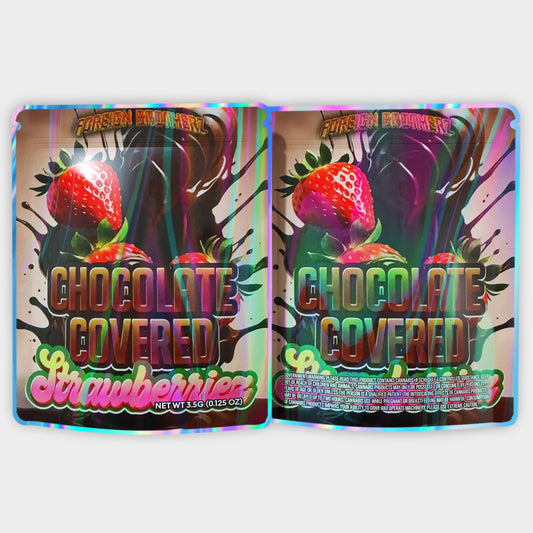 Chocolate Covered Strawberries 3.5G Mylar Bags