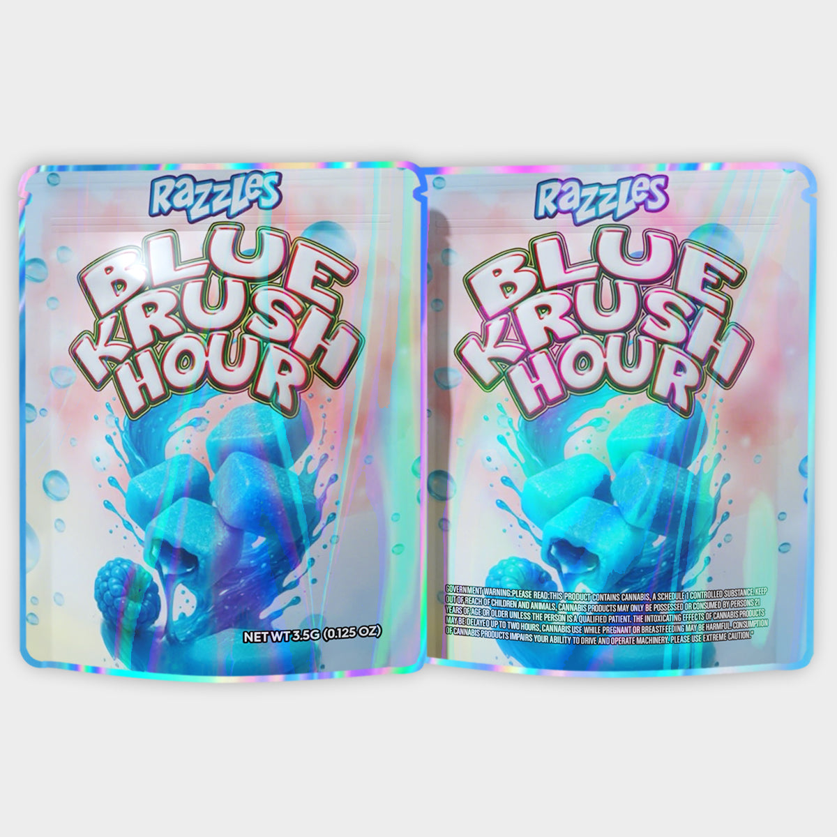 Razzles Blue Krush Hour 3.5G Mylar Bags