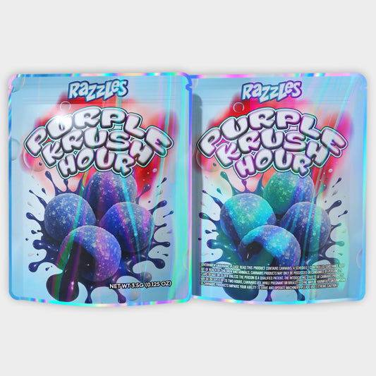 Razzles Purple Krush Hour 3.5G Mylar Bags