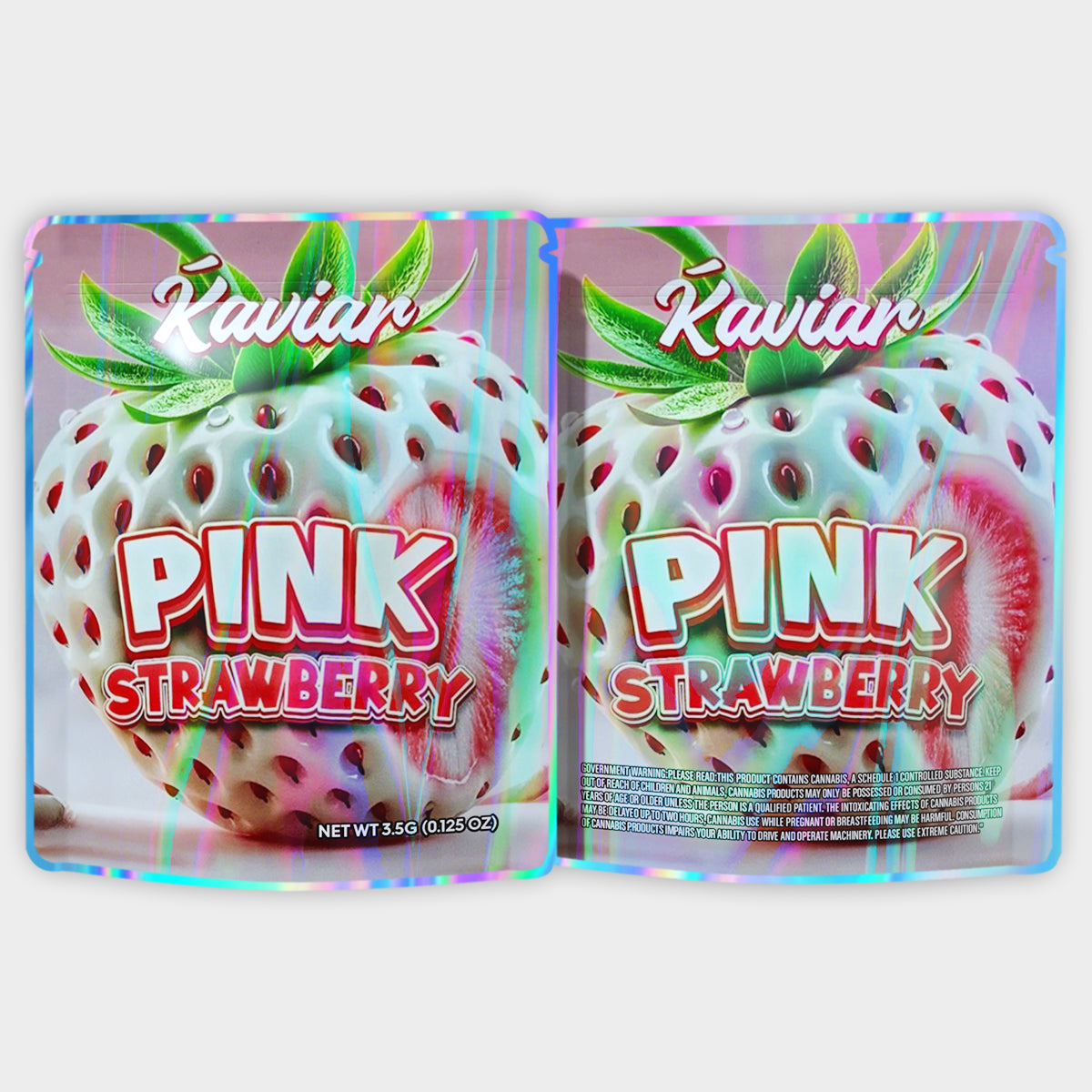 Pink Strawberry 3.5G Mylar Bags