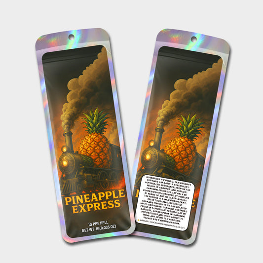 Pineapple Express 1G Labeled Pre-Roll Mylar Bags