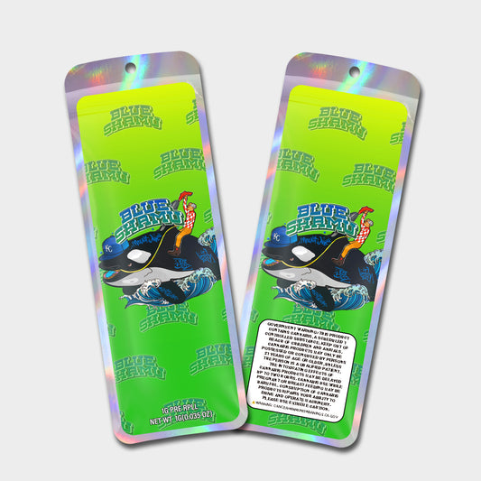 Blue Shamu 1G Labeled Pre-Roll Mylar Bags