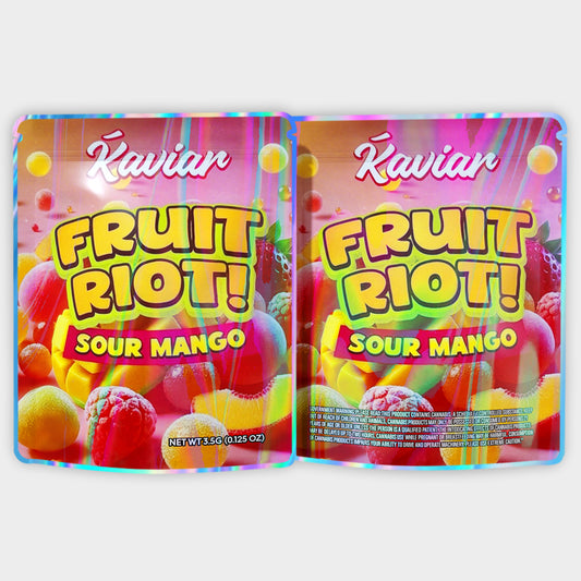 Kaviar Fruit Riot Sour Mango 3.5G Mylar Bags
