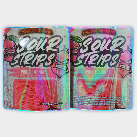 Sour Strips Pink Lemonade 3.5G Mylar Bags