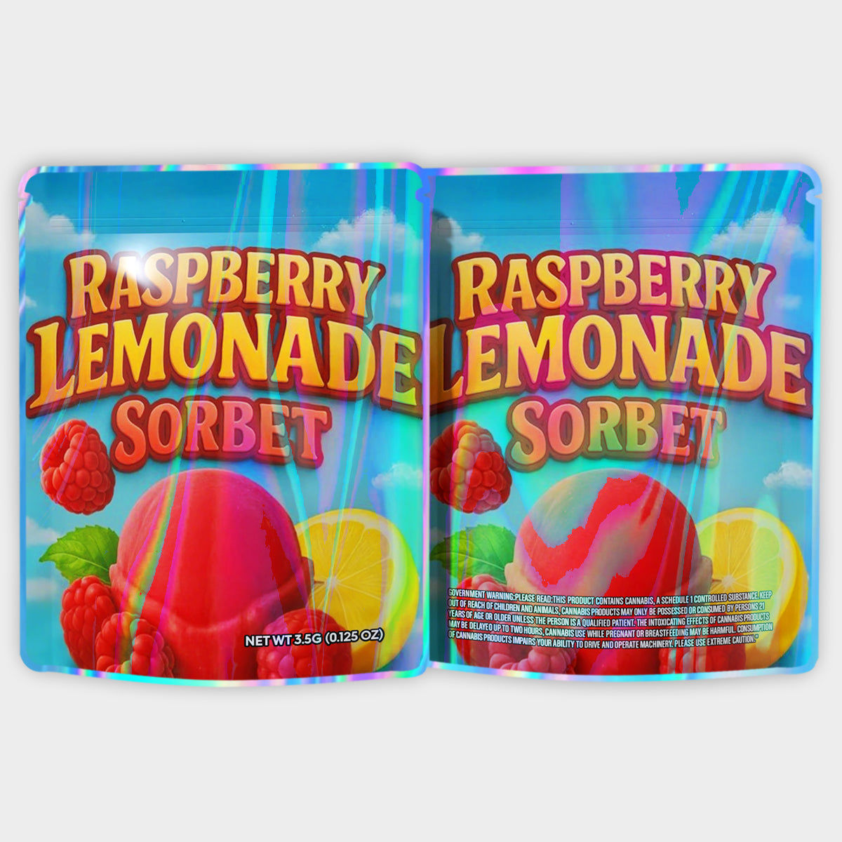 Raspberry Lemonade Sorbet 3.5G Mylar Bags