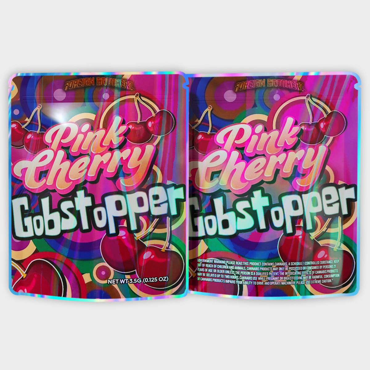 Pink Cherry Gobstopper 3.5G Mylar Bags