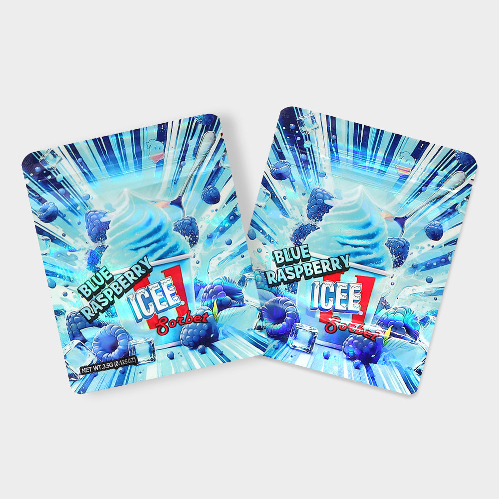 Custom Icees Blue Raspberry Icee Gorbet 3.5G Mylar Bags – Custom420bag