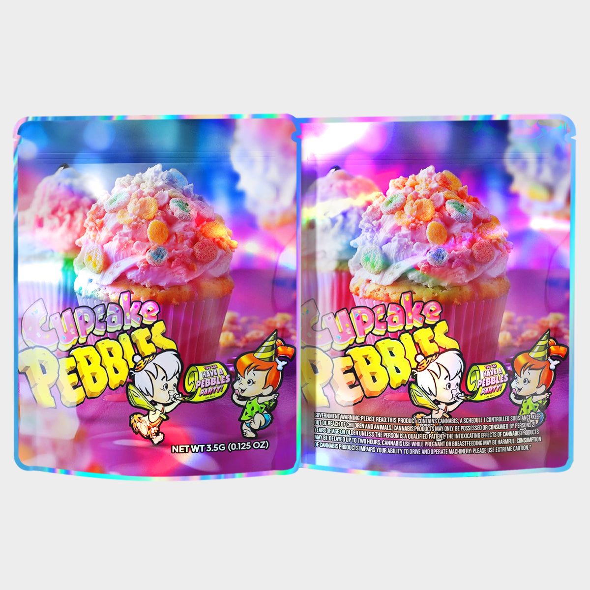 Cupcake Pebbles 3.5G Mylar Bags