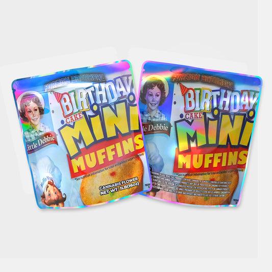 Birthday Cake Mini Muffins Mylar Bag 16 Oz (1lb)