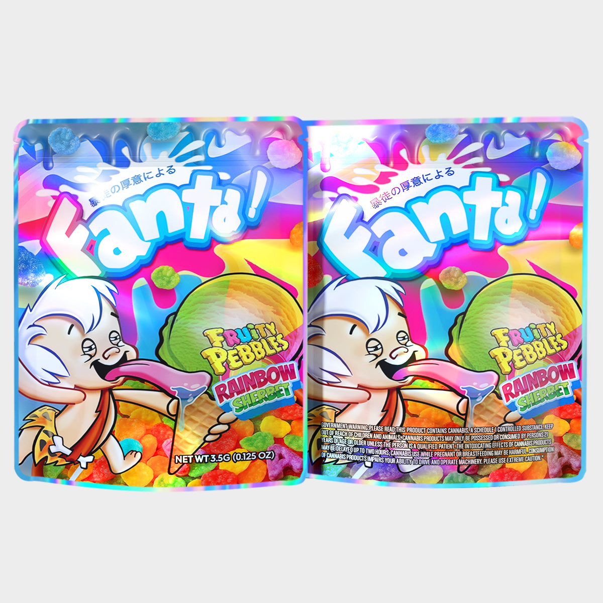 Fanta Fruity Pebbles Rainbow Sherbet 3.5G Mylar Bags