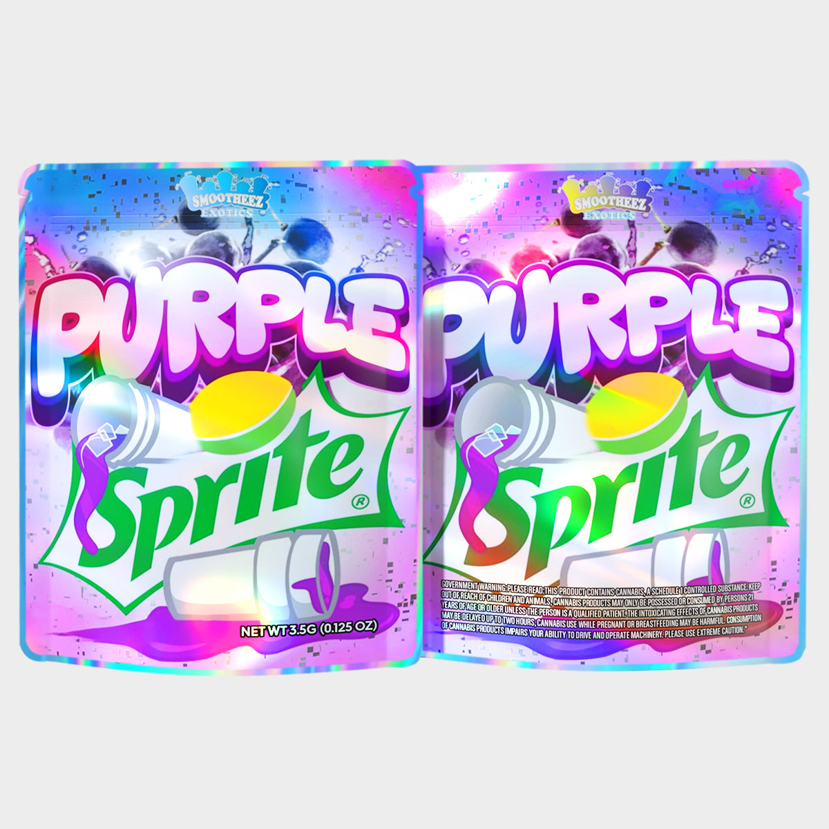 Purple Sprite 3.5G Mylar Bags
