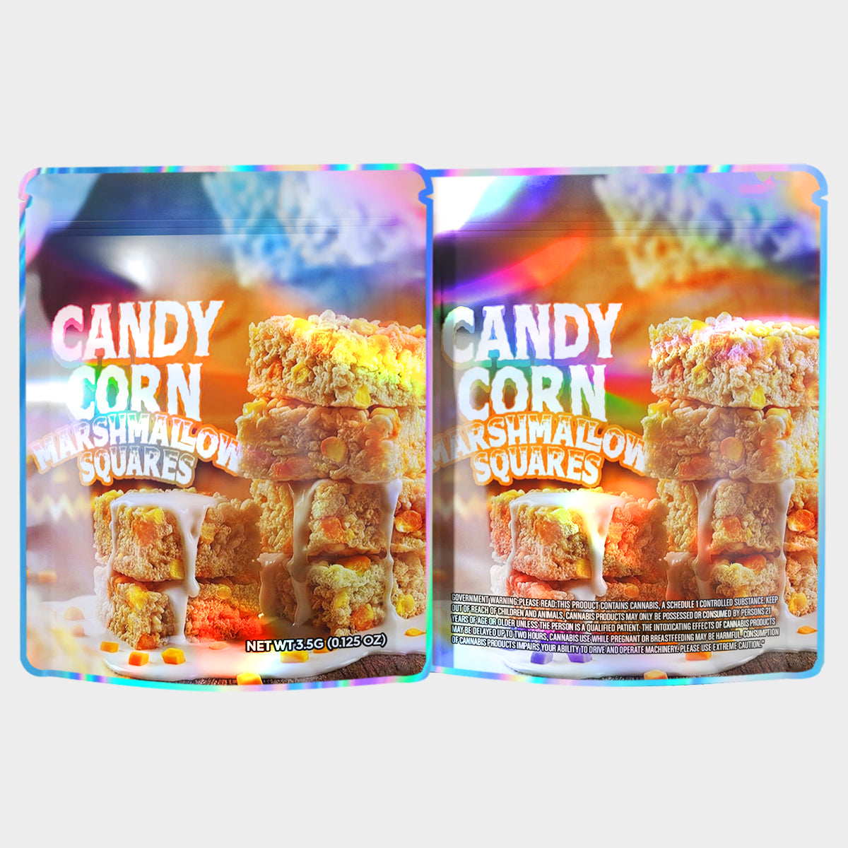 Candy Corn Marshmallow Squares 3.5G Mylar Bags