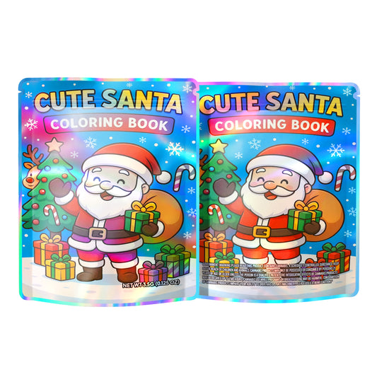 Cute Santa Coloring Book 3.5G Mylar Bags