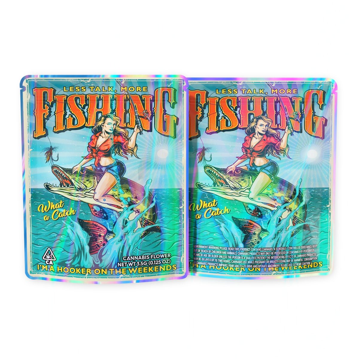 Less Talk More Fishing Mylar Bags 3.5 Grams