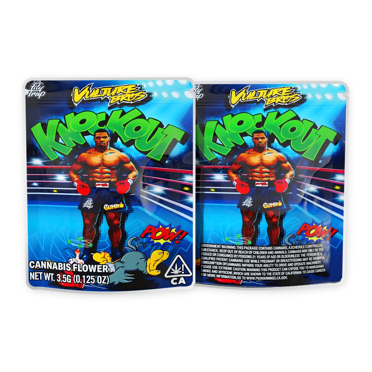 Fly Trap Vulture Bros Knockout Pow Mylar Bags 3.5 Grams