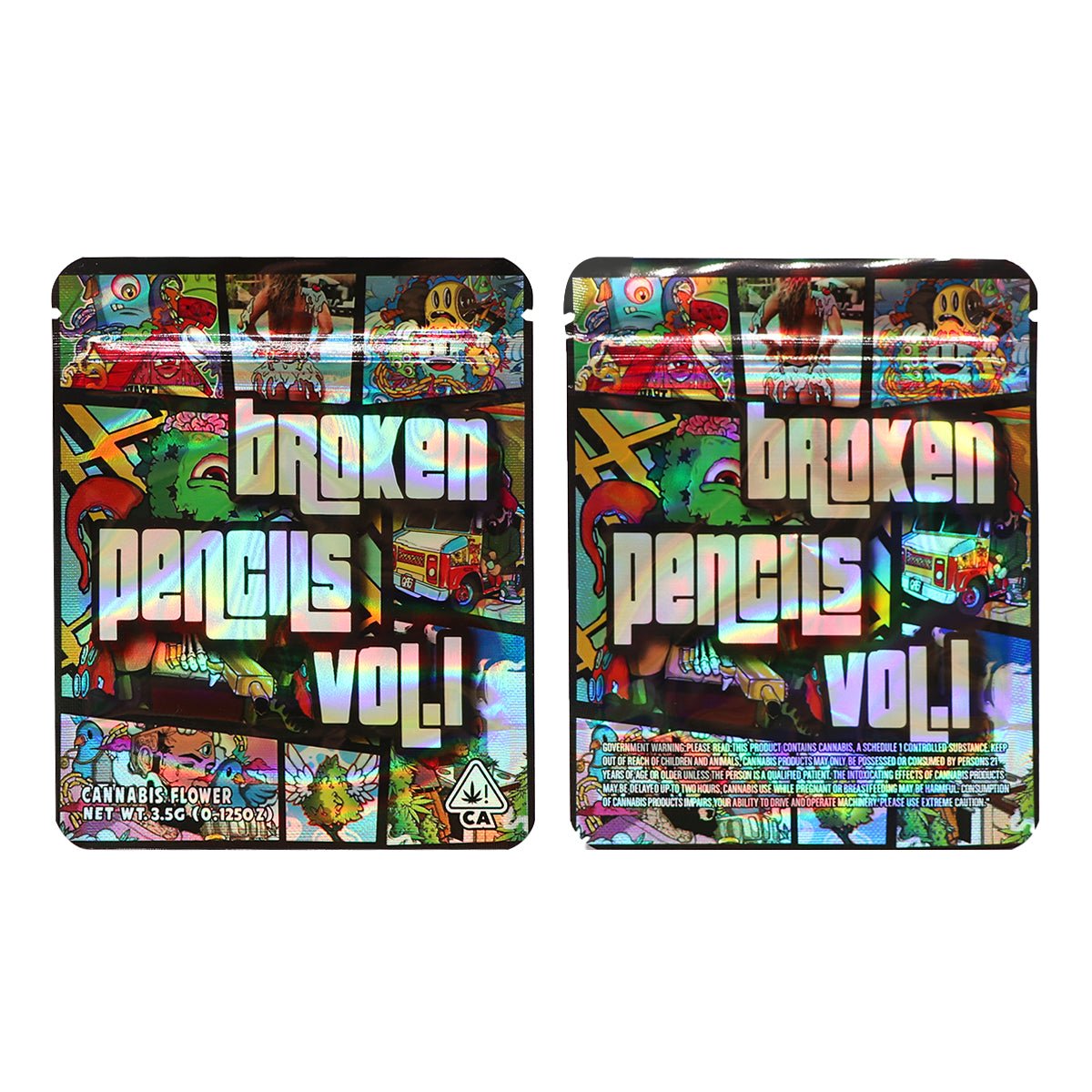 Broken Pencils Vol.1 weed Mylar Bags 3.5 Grams